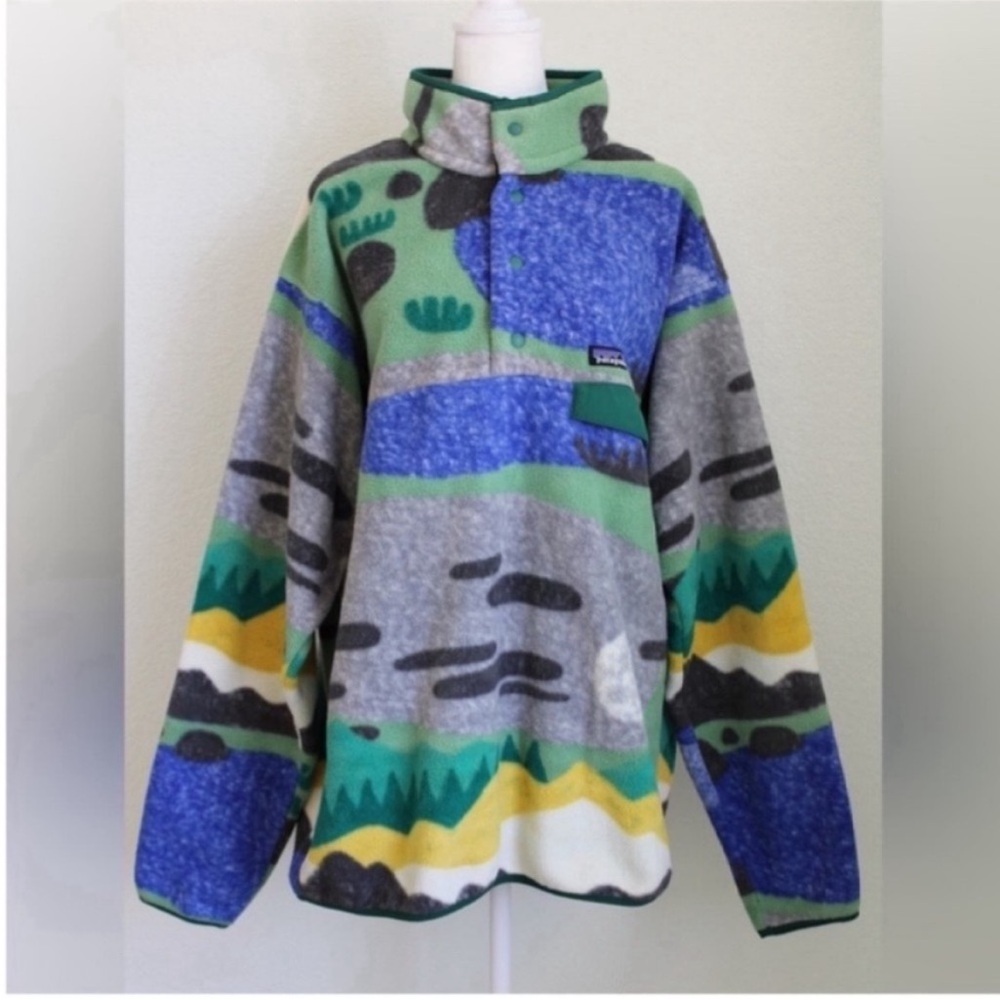 RARE Patagonia Fleece Synchilla Snap-T Hi Country XL